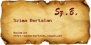 Szima Bertalan névjegykártya